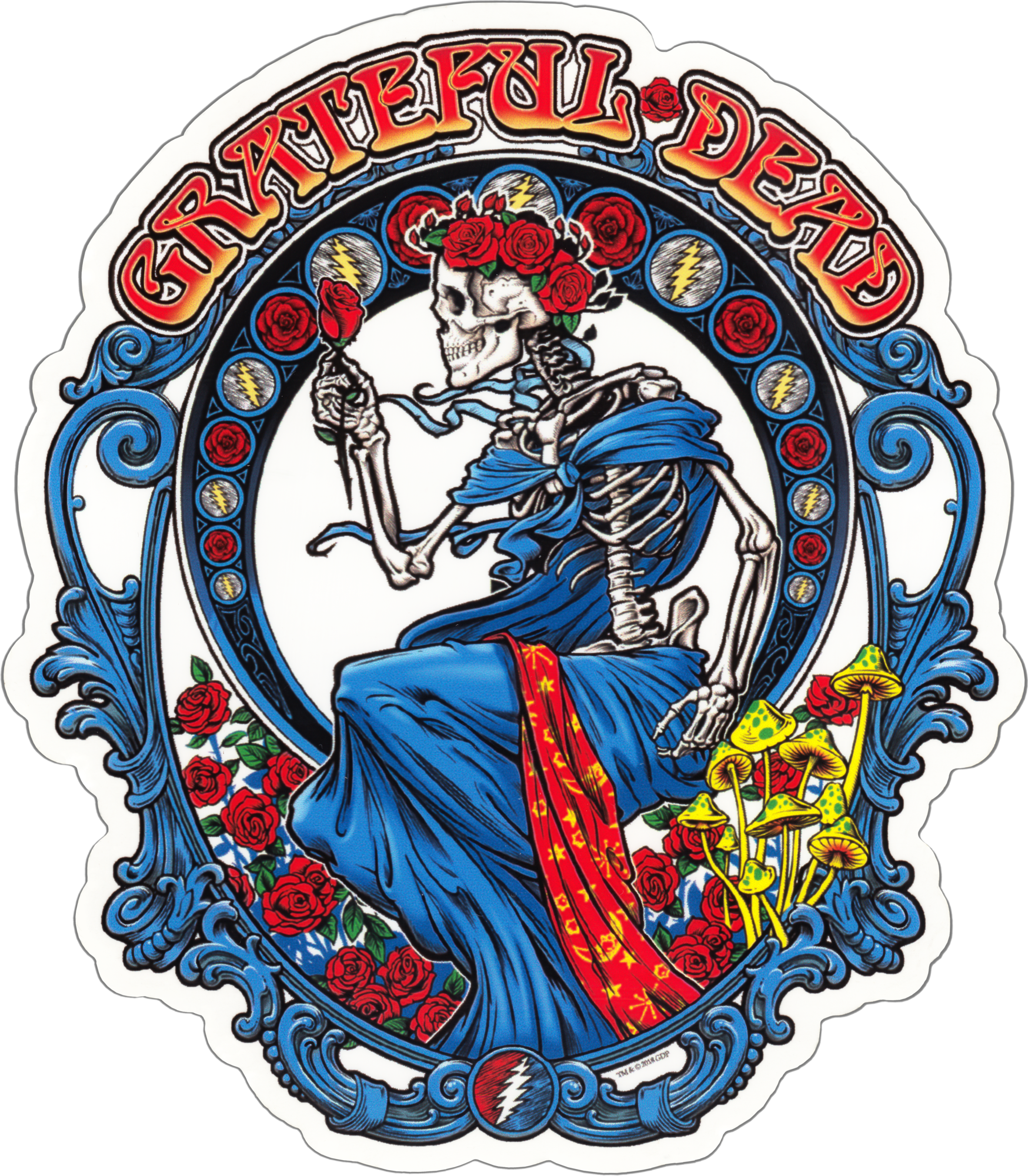 Grateful Dead Mucha Skeleton Sticker