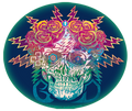 Electric Skull & Roses Sticker