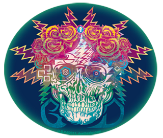 Electric Skull & Roses Sticker