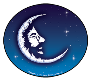 Jerry Garcia Moon Sticker