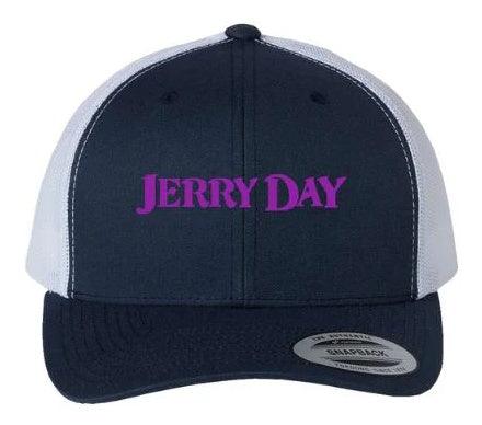 Jerry Day Retro Trucker Cap — Navy/Purple