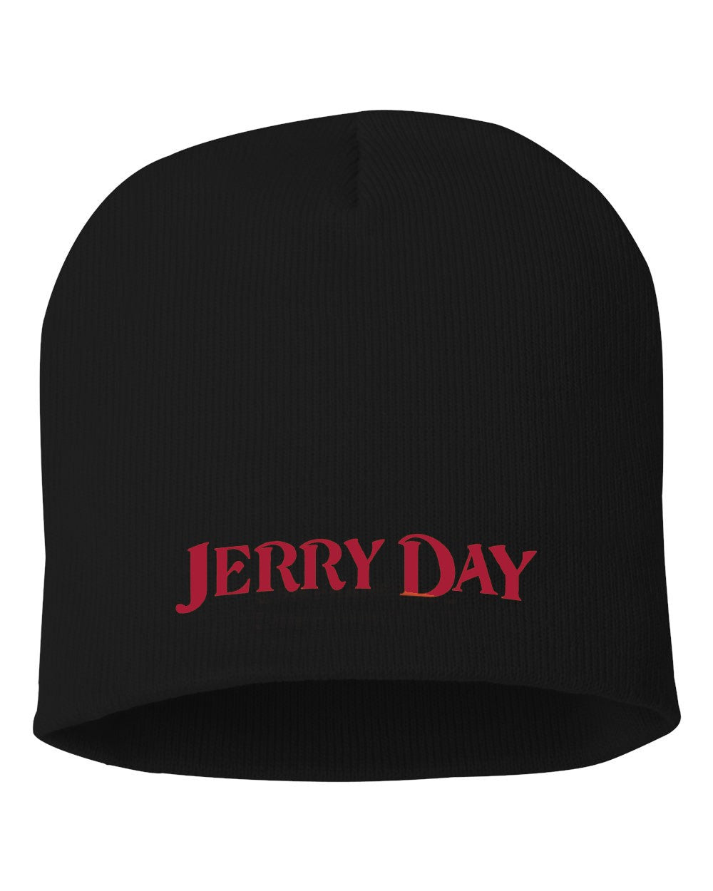 Jerry Day Uncuffed Beanie - Red Logo
