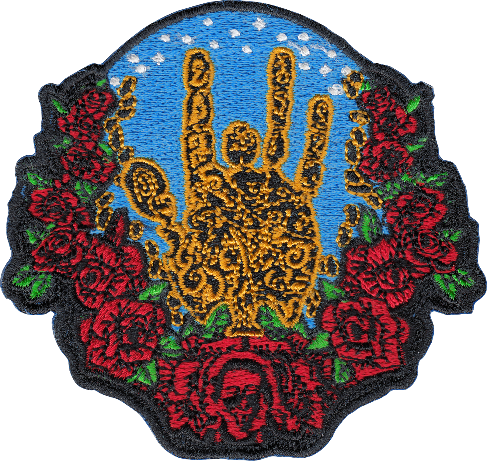 Jerry Garcia Hand & Roses Patch