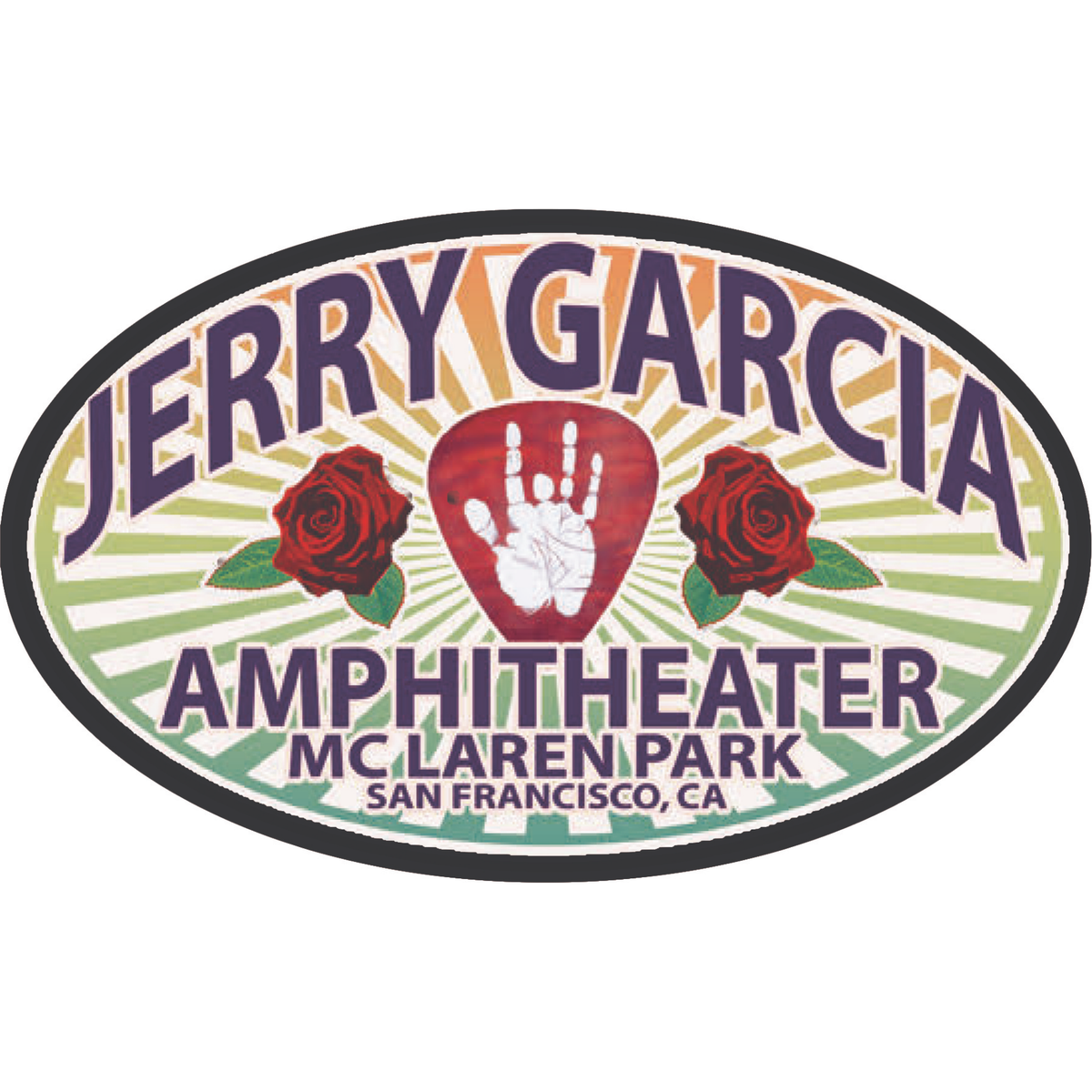 Jerry Garcia Amphitheater Oval Sticker